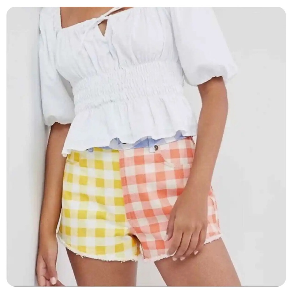 Farm Rio For Anthropologie Gingham Shorts size Xsmall